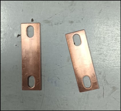 Tin-coated copper busbar 20 x 2 mm for prismatic battery cells