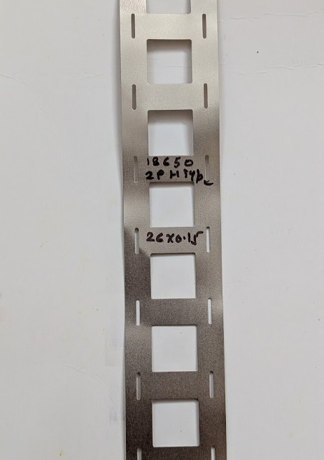 Pure nickel 2P strip for 18650 cells